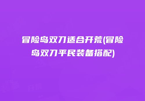 冒险岛双刀适合开荒(冒险岛双刀平民装备搭配)