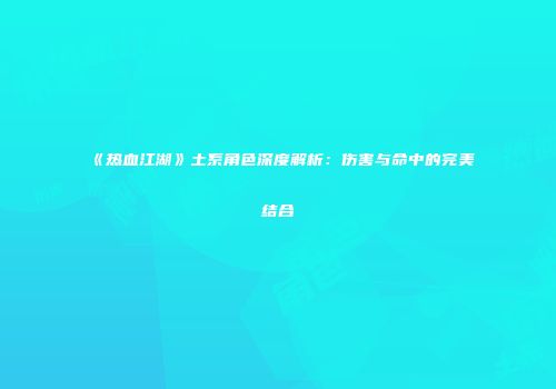 《热血江湖》土系角色深度解析：伤害与命中的完美结合