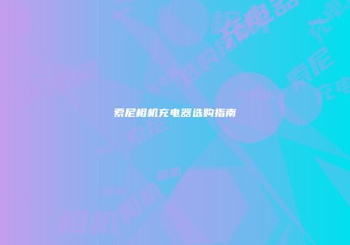 索尼相机充电器选购指南
