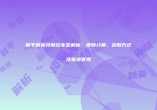 和平精英特斯拉车型解析：皮肤分解、获取方式及雪地表现