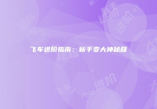 飞车进阶指南：新手变大神秘籍