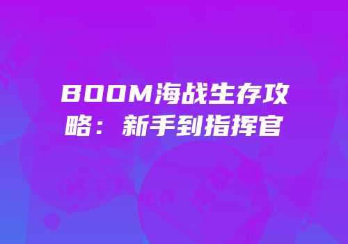 BOOM海战生存攻略：新手到指挥官