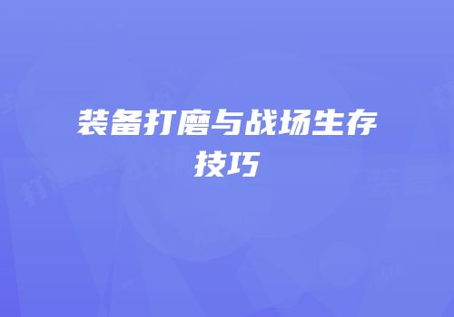 装备打磨与战场生存技巧
