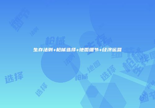 生存法则+枪械选择+地图细节+经济运营