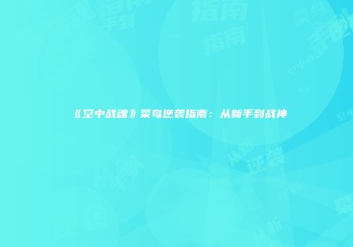 《空中战魂》菜鸟逆袭指南：从新手到战神
