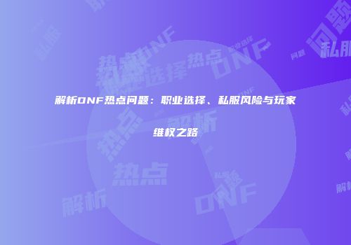 解析DNF热点问题：职业选择、私服风险与玩家维权之路