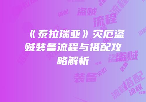 《泰拉瑞亚》灾厄盗贼装备流程与搭配攻略解析