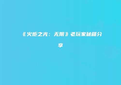 《火炬之光：无限》老玩家秘籍分享