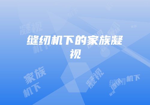 缝纫机下的家族凝视