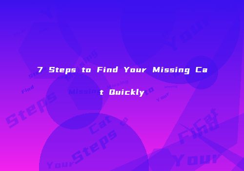 7 Steps to Find Your Missing Cat Quickly