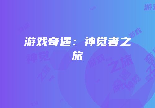游戏奇遇：神觉者之旅