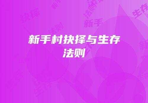 新手村抉择与生存法则