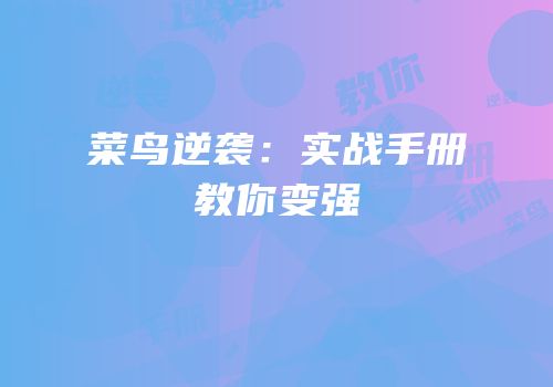 菜鸟逆袭：实战手册教你变强