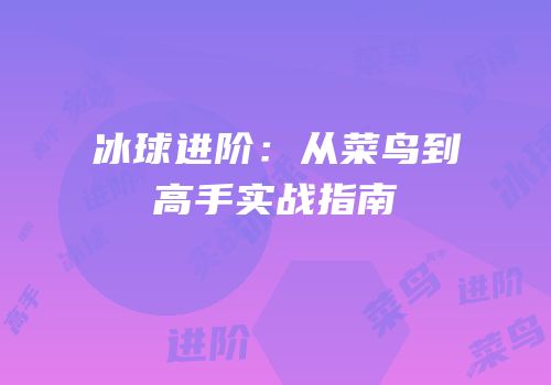 冰球进阶：从菜鸟到高手实战指南