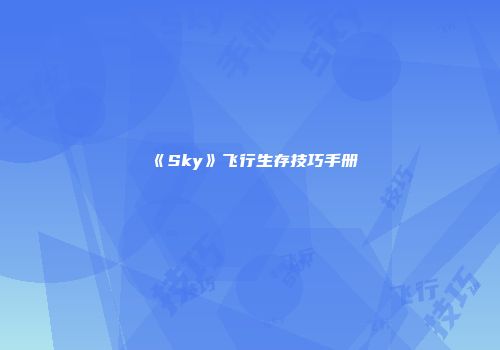 《Sky》飞行生存技巧手册