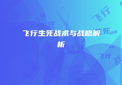 飞行生死战术与战略解析
