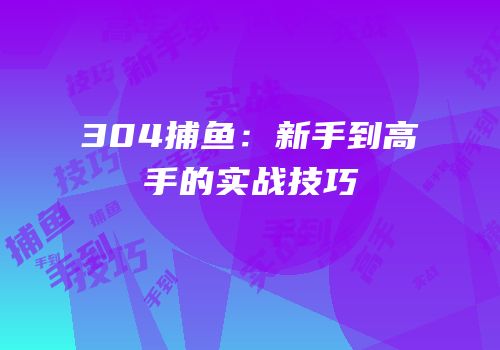 304捕鱼：新手到高手的实战技巧