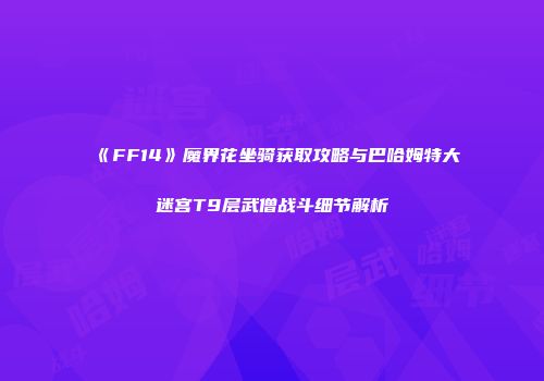 《FF14》魔界花坐骑获取攻略与巴哈姆特大迷宫T9层武僧战斗细节解析