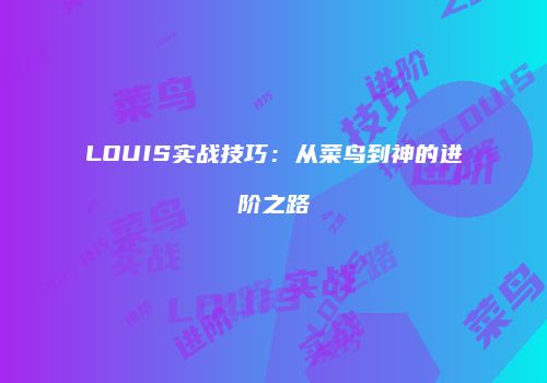 LOUIS实战技巧：从菜鸟到神的进阶之路