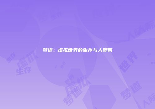 梦道：虚拟世界的生存与人际网