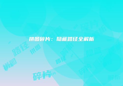 拼图碎片：隐藏路径全解析