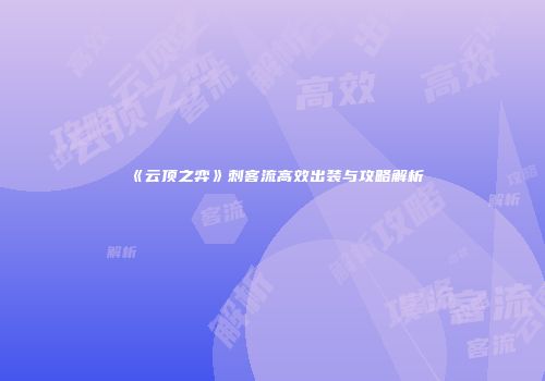 《云顶之弈》刺客流高效出装与攻略解析