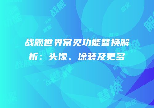战舰世界常见功能替换解析：头像、涂装及更多
