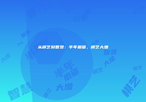 从棋艺到智慧：半年磨砺，棋艺大增