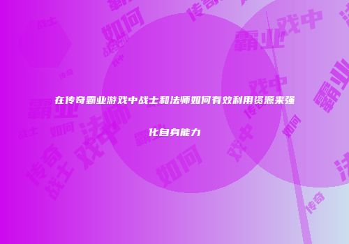在传奇霸业游戏中战士和法师如何有效利用资源来强化自身能力