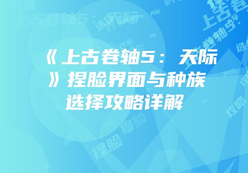 《上古卷轴5：天际》捏脸界面与种族选择攻略详解