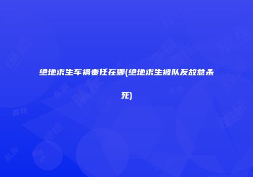 绝地求生车祸责任在哪(绝地求生被队友故意杀死)
