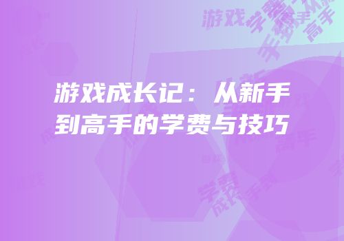 游戏成长记：从新手到高手的学费与技巧