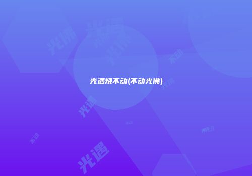 光遇烧不动(不动光佛)