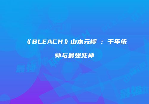 《BLEACH》山本元柳斎：千年统帅与最强死神
