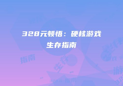 328元顿悟：硬核游戏生存指南