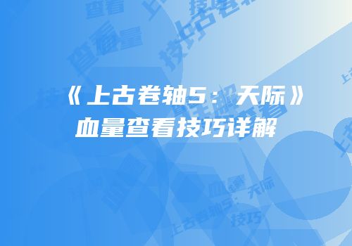 《上古卷轴5：天际》血量查看技巧详解