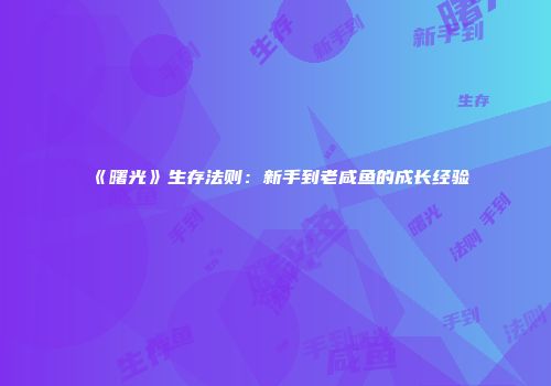 《曙光》生存法则：新手到老咸鱼的成长经验