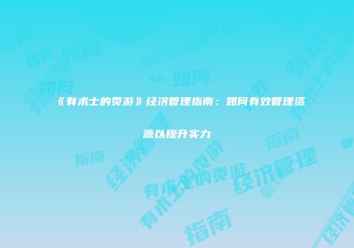 《有术士的页游》经济管理指南:如何有效管理资源以提升实力