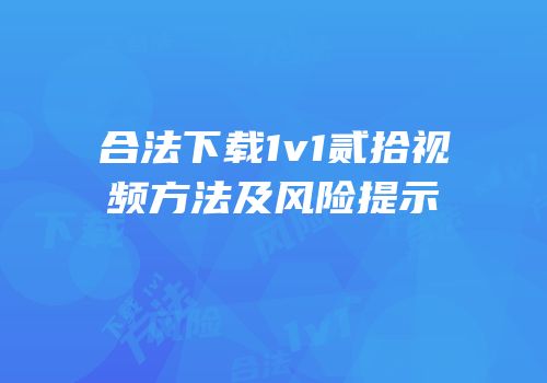 合法下载1v1贰拾视频方法及风险提示