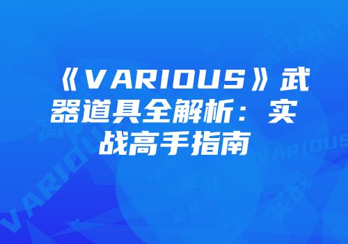 《VARIOUS》武器道具全解析：实战高手指南