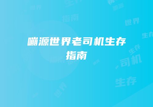 嘣源世界老司机生存指南