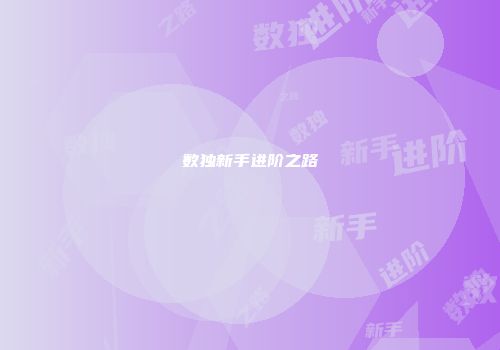 数独新手进阶之路