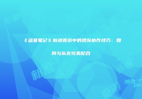 《盗墓笔记》新浪页游中的团队协作技巧：如何与队友完美配合
