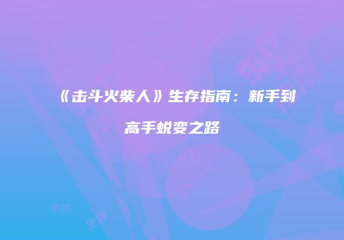 《击斗火柴人》生存指南：新手到高手蜕变之路