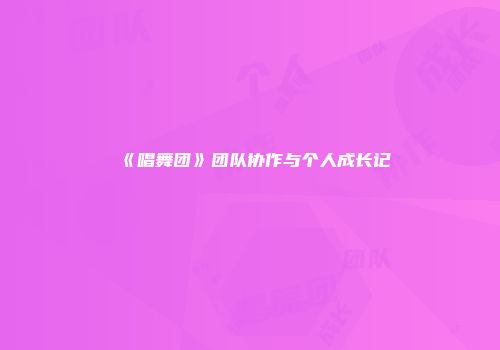 《唱舞团》团队协作与个人成长记