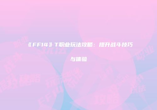 《FF14》T职业玩法攻略：提升战斗技巧与体验