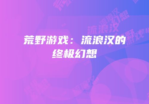 荒野游戏：流浪汉的终极幻想
