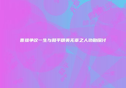 曹操争议一生与和平精英无辜之人功勋探讨