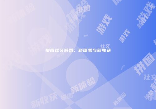 拼图社交游戏：新体验与新收获