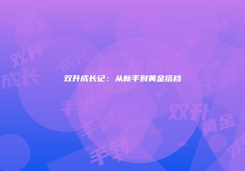 双升成长记：从新手到黄金搭档